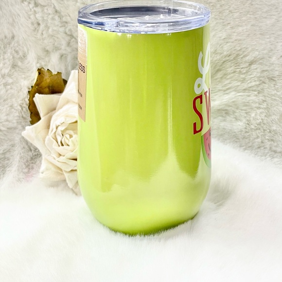 New with tag “LIFE IS SWEET” 16oz INSULATED STEMLESS DOUBLE WALLED CUP w/lid - Picture 3 of 7